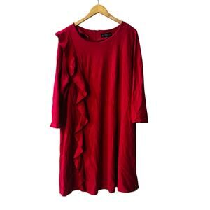 Eloquii Pink Long Sleeve Ruffle Dress Size 24